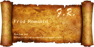 Frid Romuald névjegykártya